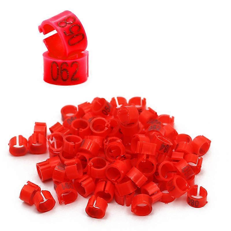 HaKeLai No.001-100 Bird Clip Ring ID 8mm البلاستيك رقمي ترميز ببغاء الحمام 10 ألوان وسم حلقة تدريب الطيور القدم