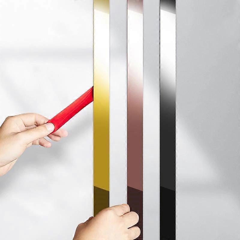 5 Meter Background Wall Ceiling Edging Strip Stainless Steel Flat Decorative Lines Self-adhesive