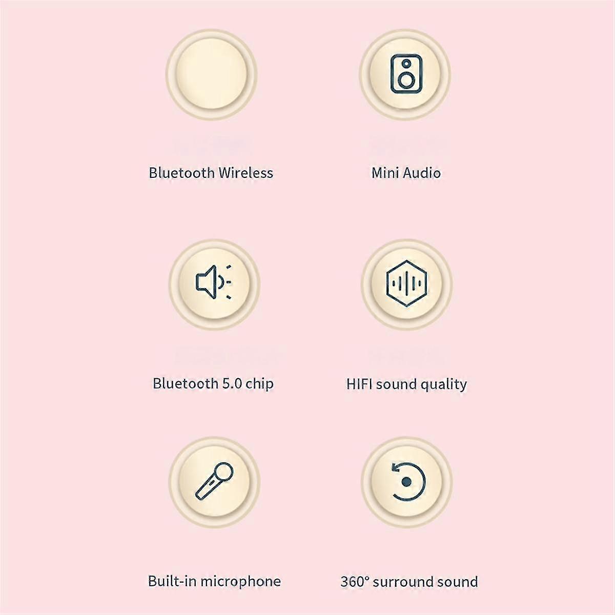 Mini Karaoke Audio with 2 Wireless Microphones for Kids Adults, Portable Bluetooth Speaker Toy for Girls and Boy-Pink