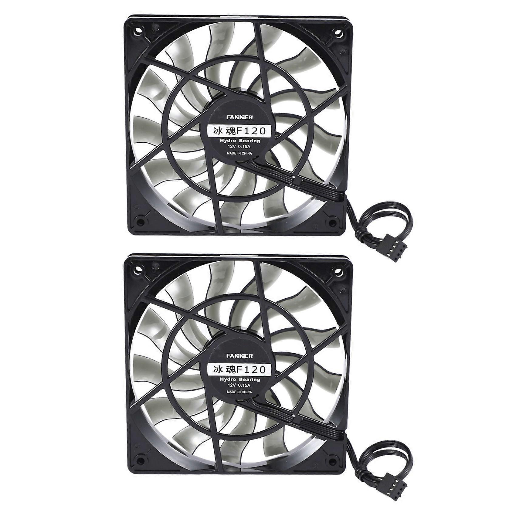 2X Thin 12mm Thickness 120X120X12mm 12V Desktop Computer Host Quiet Fan with Speed 12CM Chassis Coo