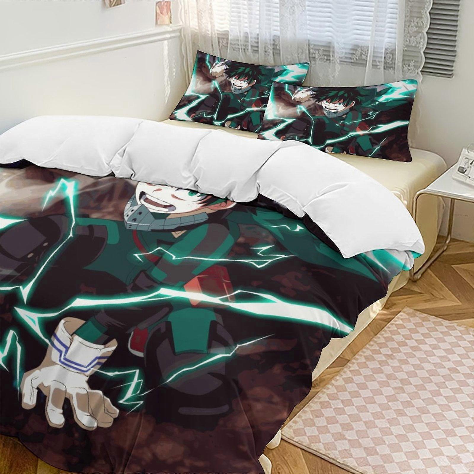 Zm461 My Hero Academia Bedding Set Comfortable and Lightweight Cartoon Bedding 3-Piece Set (Available in Multiple Sizes) Lc461