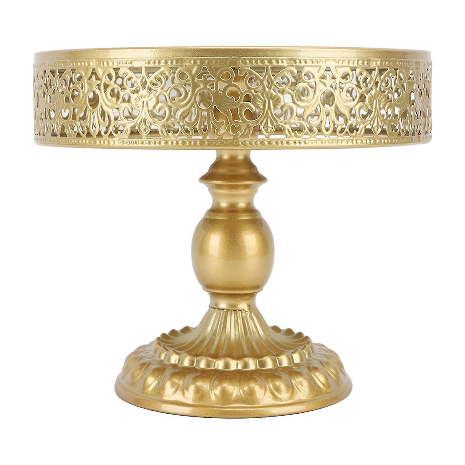 Dessert Stand Golden Cake Holder Lace Design Easy Assembly Round Treat Display for Party M