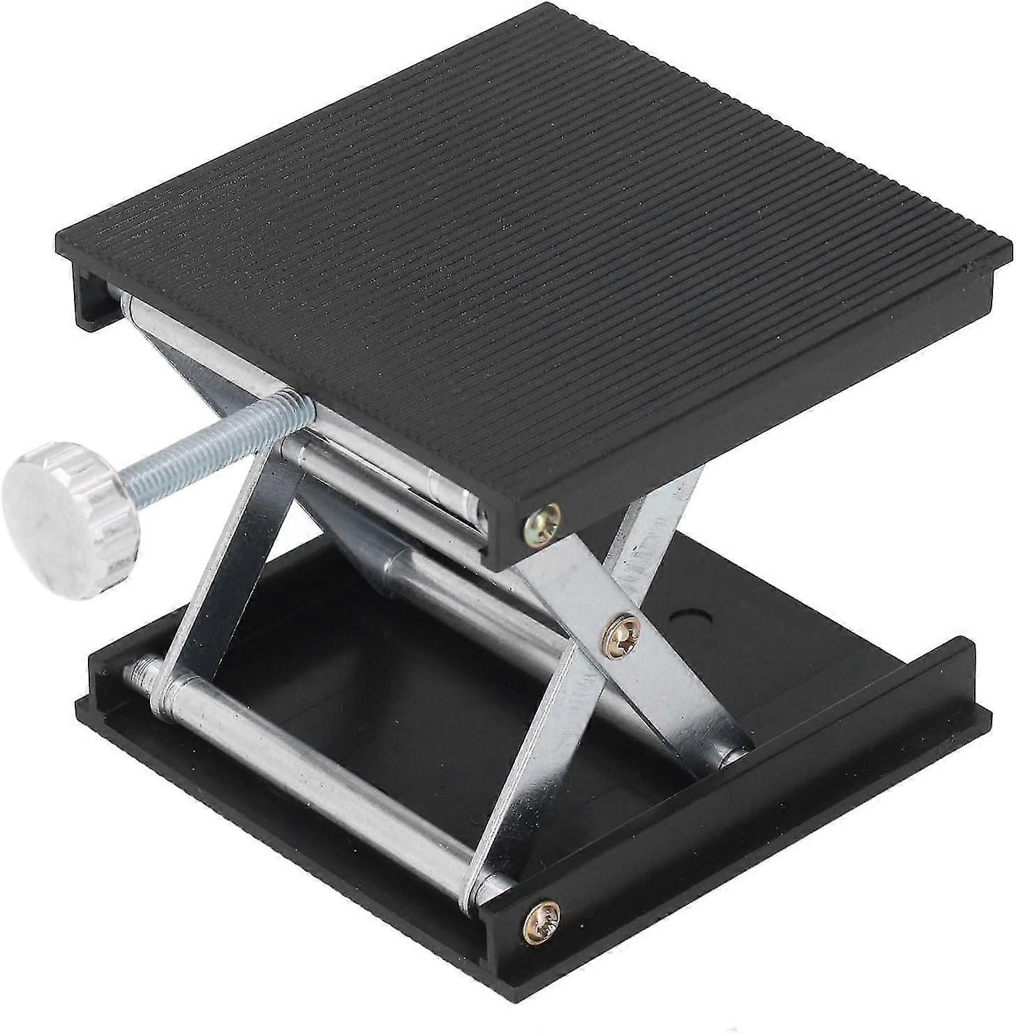 Lab Jack Stand Table Lift Laboratory Lift Table Aluminum Alloy Lab Lifting Platform Stand Rack Lab-Lift Lifter Manual Control Adjustable Height(Black)
