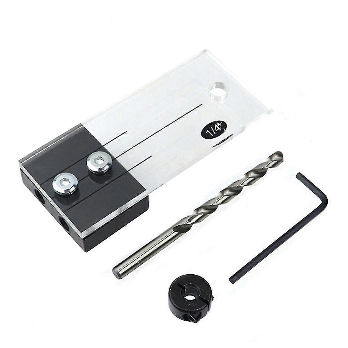 1/4inch Woodworking Straight Hole Punching Locator Side Hole Punching Locator Vertical Puncher Kit Diy Woodworking Tools