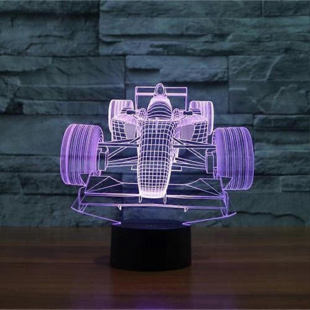 Xcy Automatically Color Change Colorful Racing Car 3D Illusion LED Night Light Smart Touch USB Table