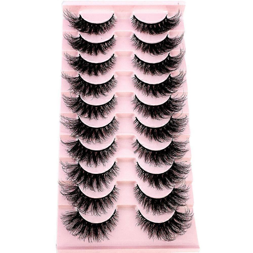 False Eyelashes Fox Eye Lashes Mink Wispy Fluffy Cat Eye Lashes 8D Volume Strip