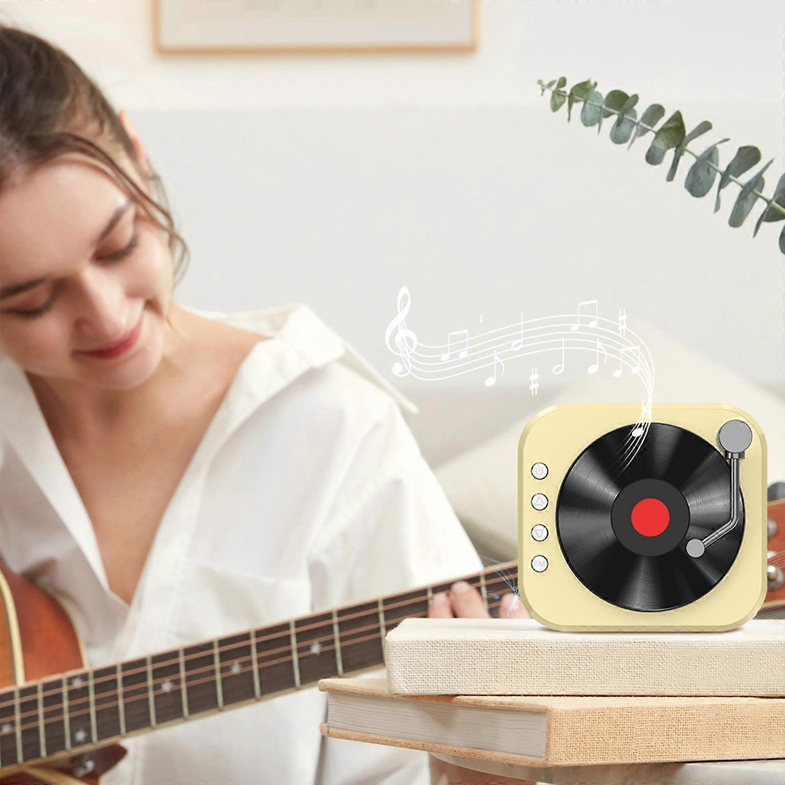 Bluetooth 5.3 Magnetic Tape Rotatable Surround Sound Effect Retro Small Wireless Record Player Ornament Desktop Bluetooth Small Speaker