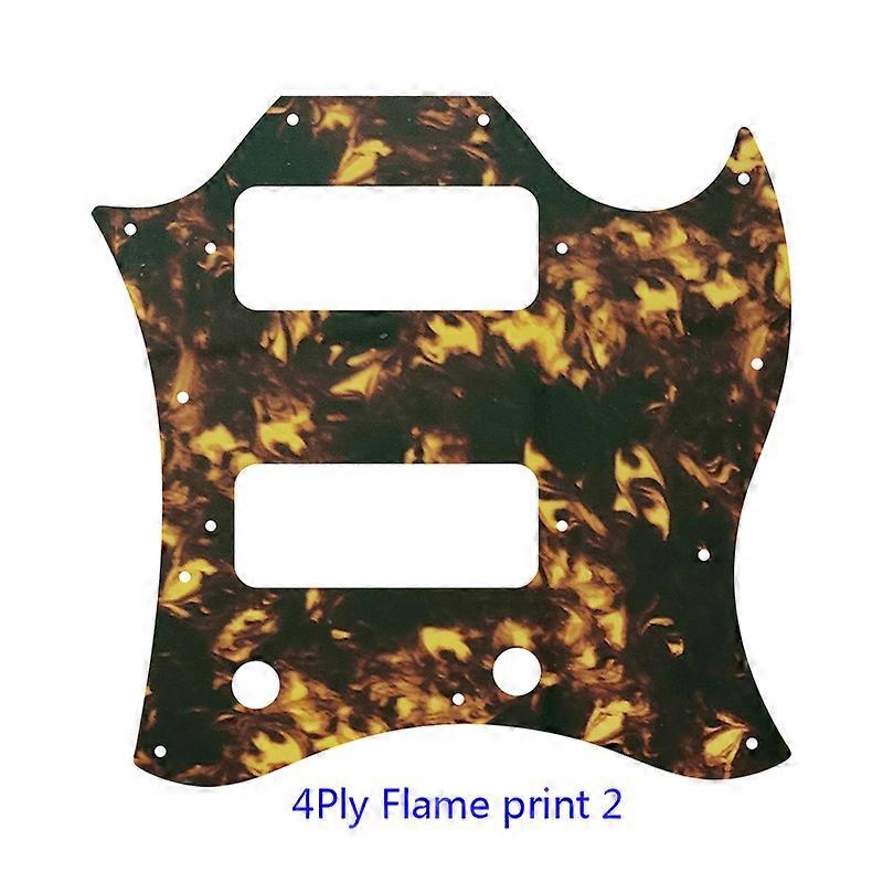 Xinyue Custom Guitar Parts - Für Standard Full SG Style Route P90 Tonabnehmer Gitarre Schlagbrett Scratch Plate Flame Pattern