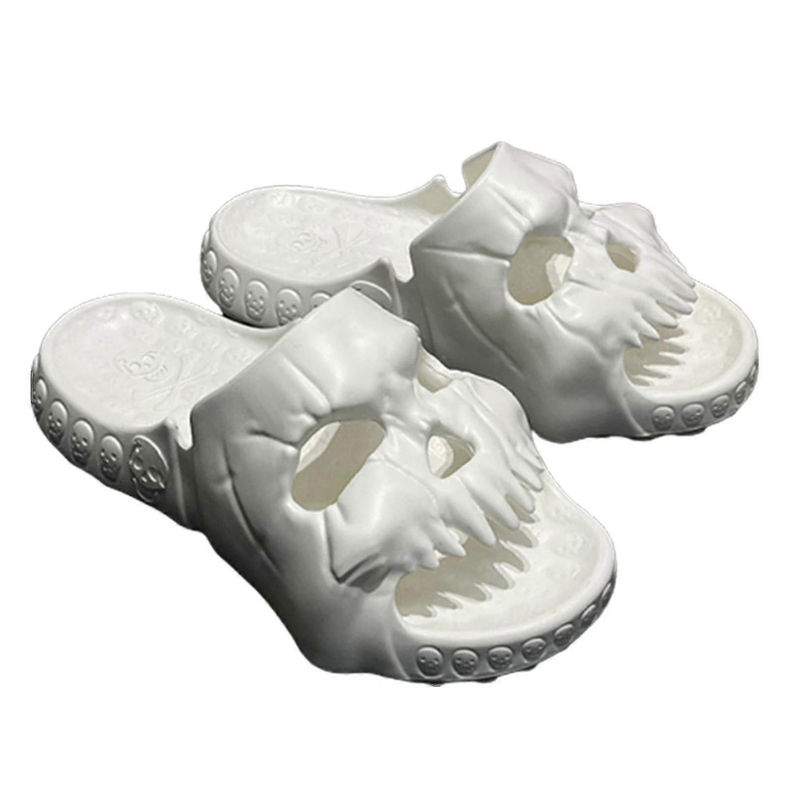 Skull Design Single Band Slides Thick Bottom Summer Pillow Platform Slippers pour femmes Hommes Intérieur Extérieur