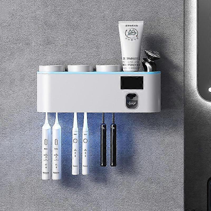 Smart Toothbrush Sterilizer Uv Wall-mounted Electric Sterilization Brushing Cup Rack