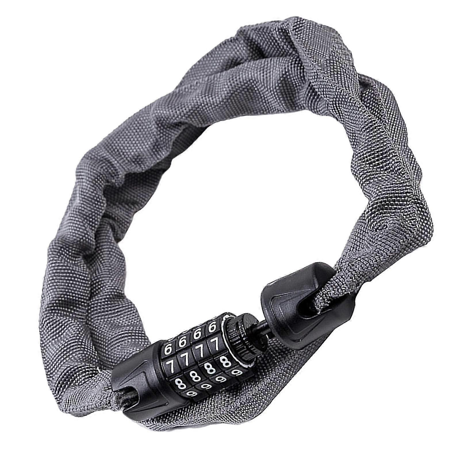 Folding Chain Bicycle Lock Cycling 4 Digit Password Code Accessories Black