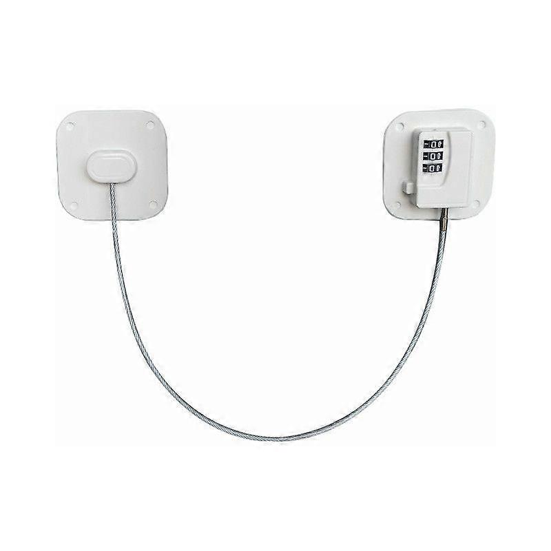 White Combination Code Fridge Door Lock, 2 Pack Child Safety Window Lock with Adhesive for Fridge Cupboards Cabinets, Keyless