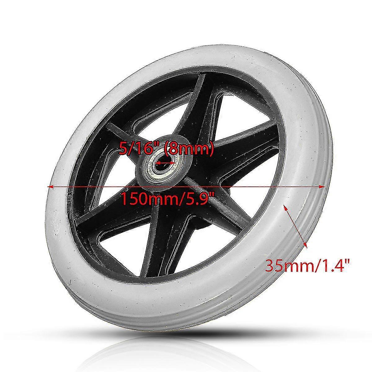 6" Wheel Replacement S For Al Rollator 5/16" (8mm)