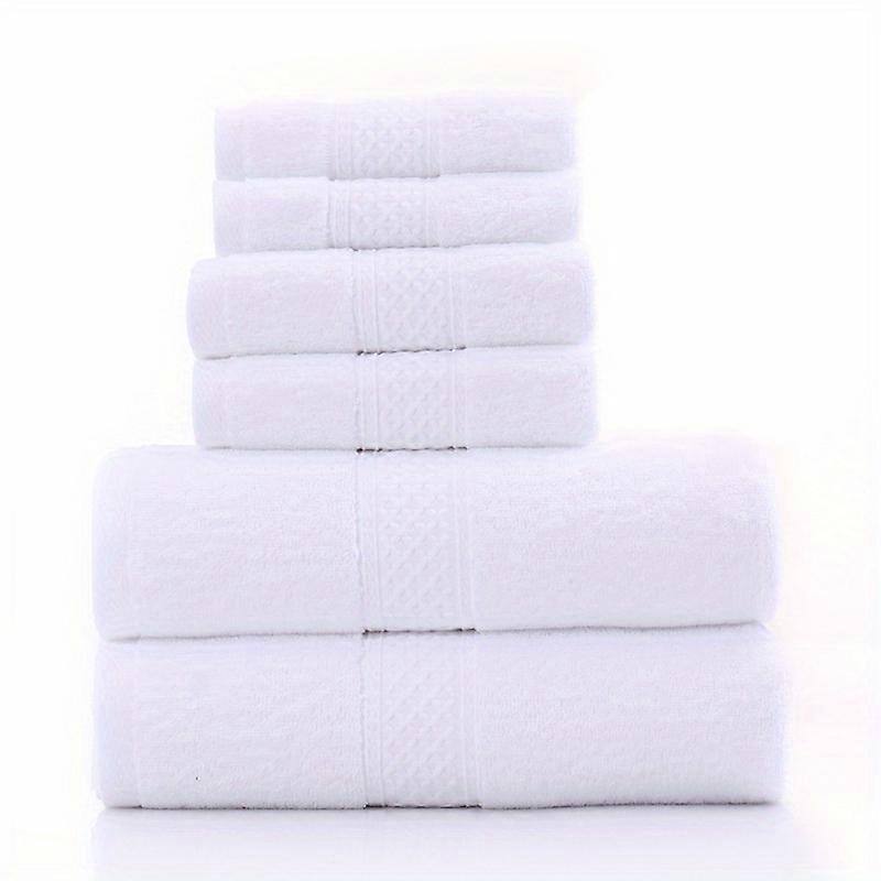 6pcs Solid Color Towel Set, 2 Bath Towels 2 Hand Towels 2 Washcloths, Soft Skin-friendly Face Towel, Cotton Towels For Home Bathroom, Bathroom Supplie
