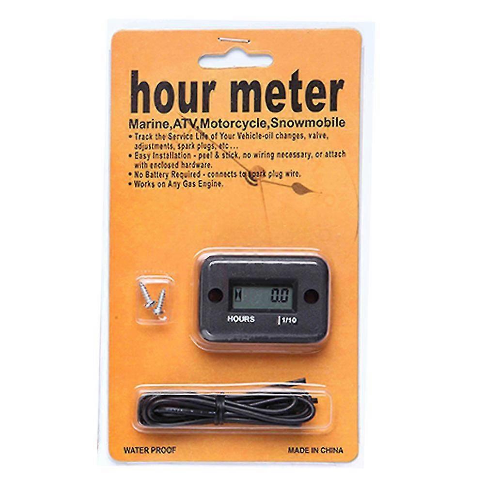 Inductive Electric ATV Motorcycle LCD Display Waterproof ABS Portable Hour Meter