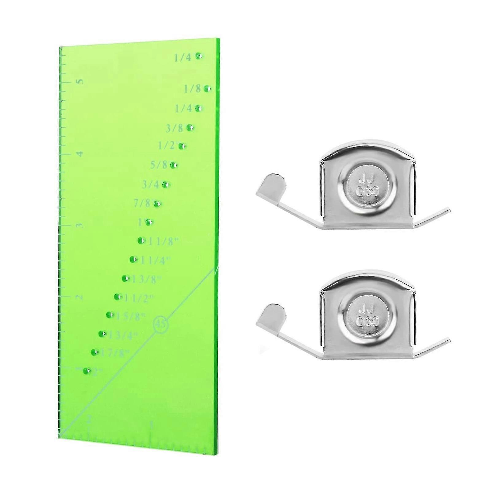 Seam Guide Ruler Set 3pcs, 2 Magnetic Seam Guid And Seam Allowance Ruler,seam Gauge For 18 To 2 Inch Straight Line Hems