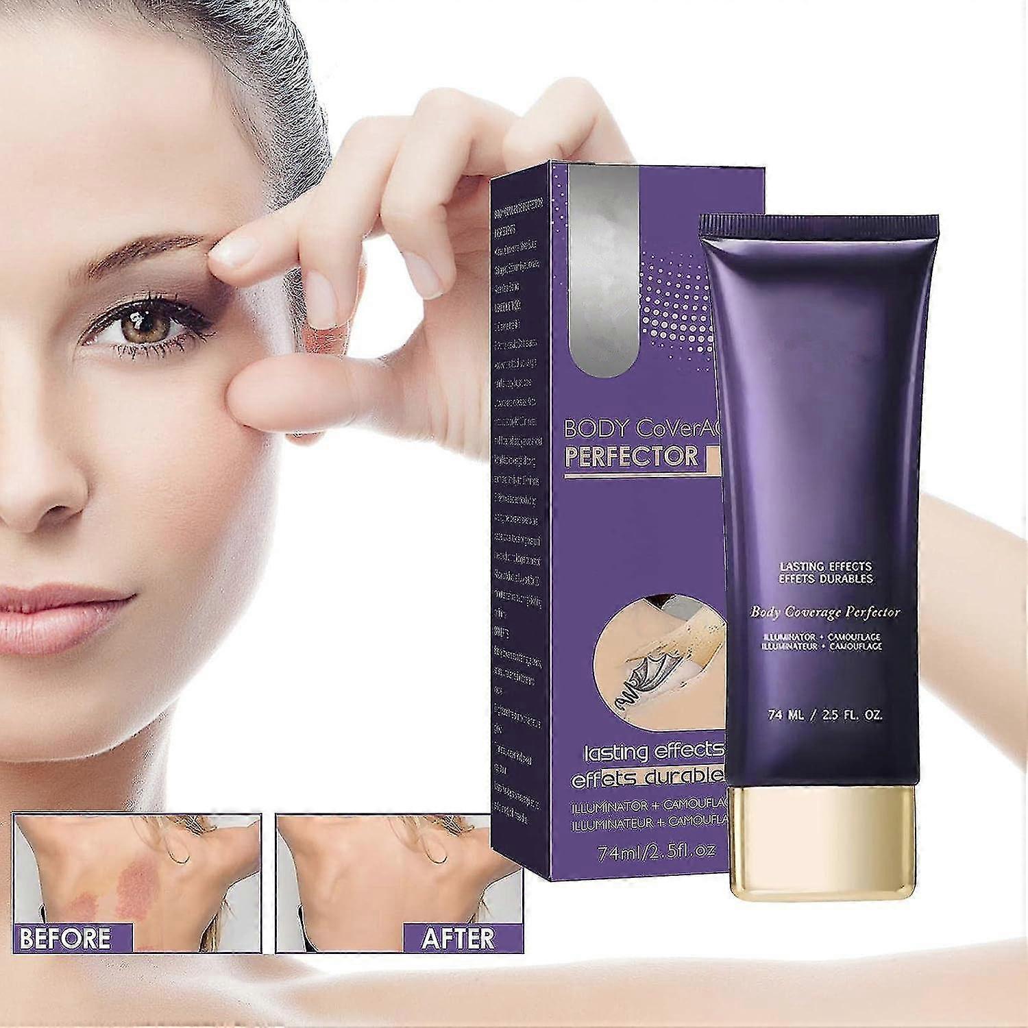 קונסילר קעקועים 74ml, כיסוי קעקועים קונסילר צלקות, מייקאפ עמיד למים לצלקות רגל הזרוע