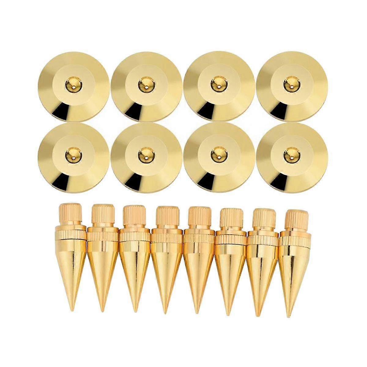 8 Pairs Speaker Spikes 6x36mm Copper Isolation Stand+base Pad Feet For Speaker Amplifier Dvd Player