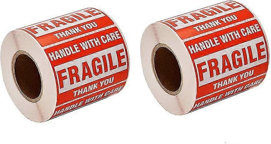 2 Rolls 2000 Fragile Stickers 4 Rolls 2" X 3" Fragile - Handle Care - Ank You Labels