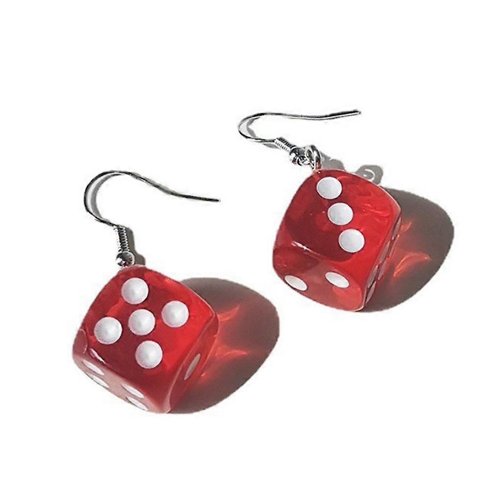 Funny Cubic Dice-Earrings Resin Dice-Dangle Earrings Cool Punk Resin Geometric