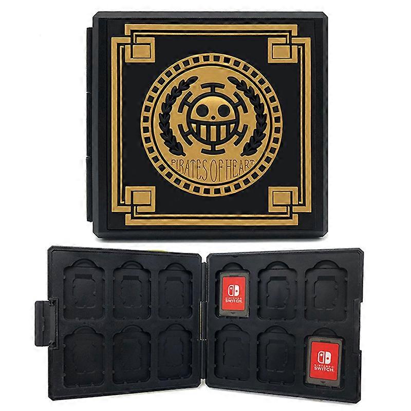 Switch Game Case for Switch Games & Micro SD Cards, Soft Rubber Lining with 12 Slots, Hard Shell with 3D Pattern, Slim & Portable Box for Storing Swit