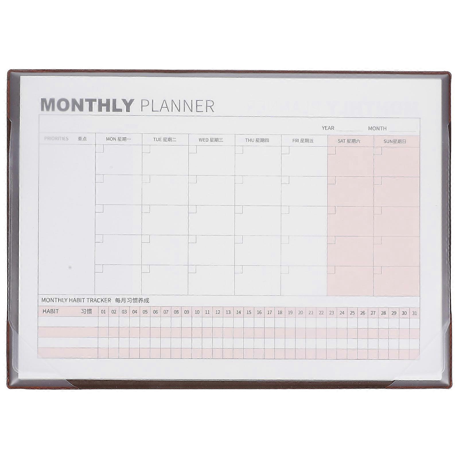 Desk Blank Calendar Sheet Monthly Planner Notepad Blank Calendar Planning Notepad