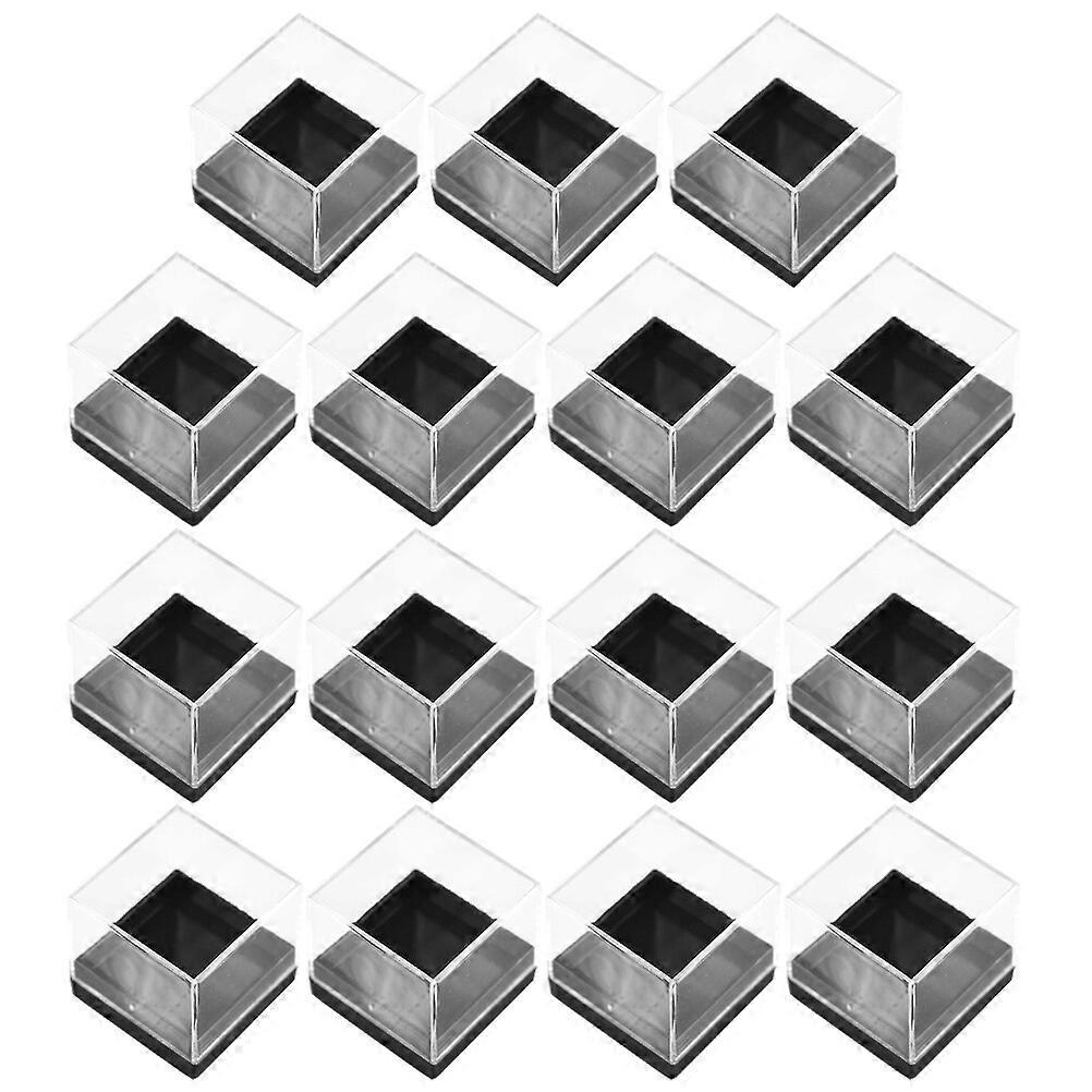 15pcs Cube Mineral Specimen Display Cases Clear Square Sample Storage Boxes