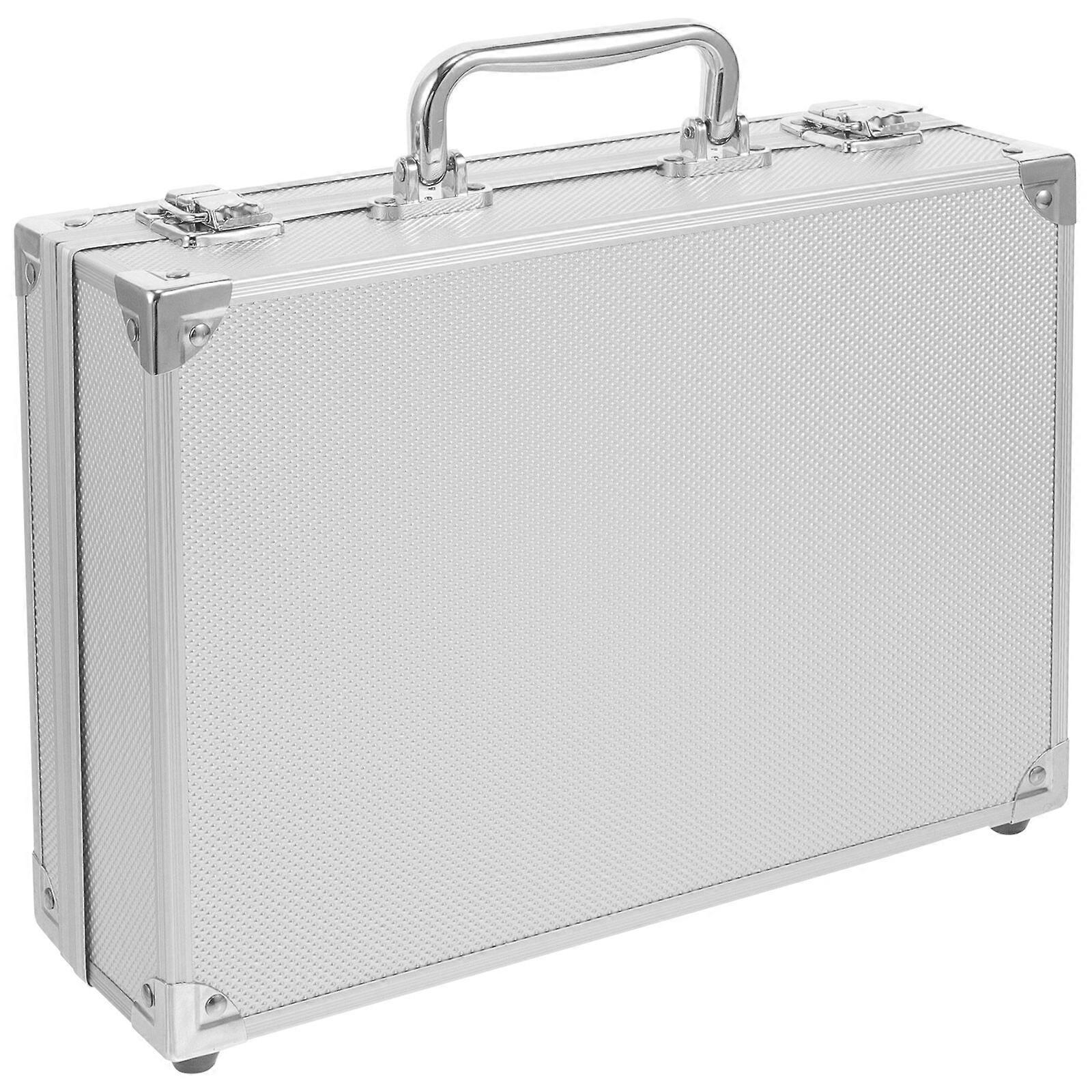 Portable Tool Box Aluminum Alloy Storage Case Document Instrument Box Tools Container with Sponge Lining