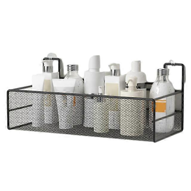 Bathroom Self-Adhesive Storage Rack Without Punching Mesh Storage Hanging Basket Space Saving Design Strong Adhesive
