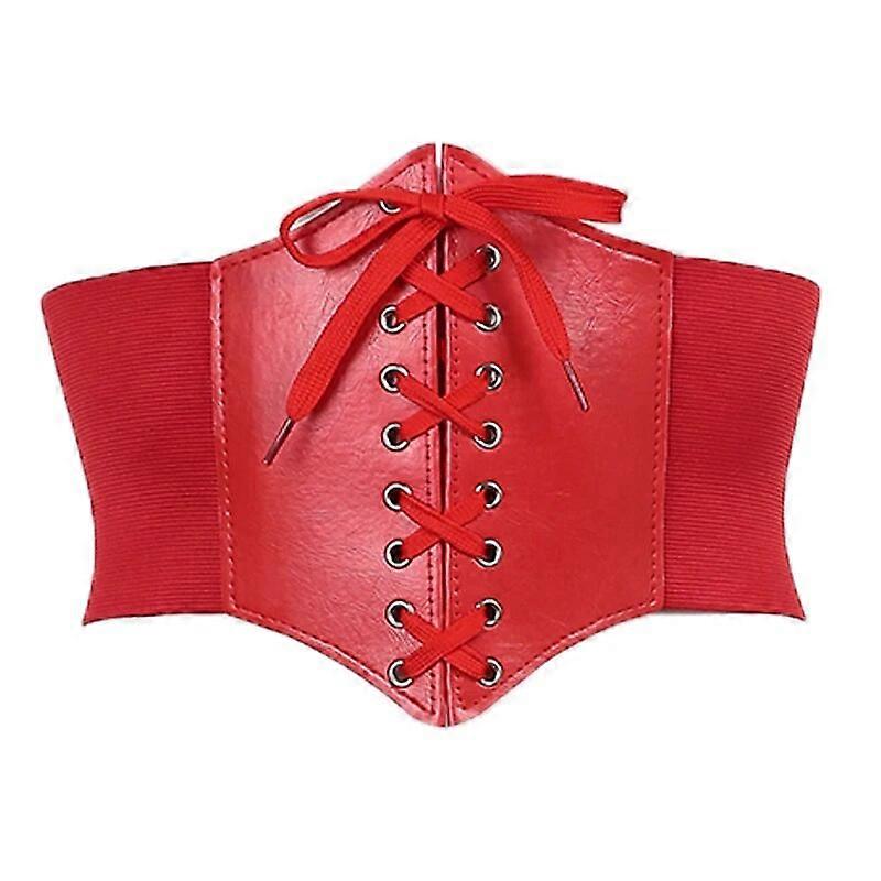 Women's Lace-up Corset Elastic Waist Belt ,Tied Waspie Wide Belt for Women Christmas Costume
