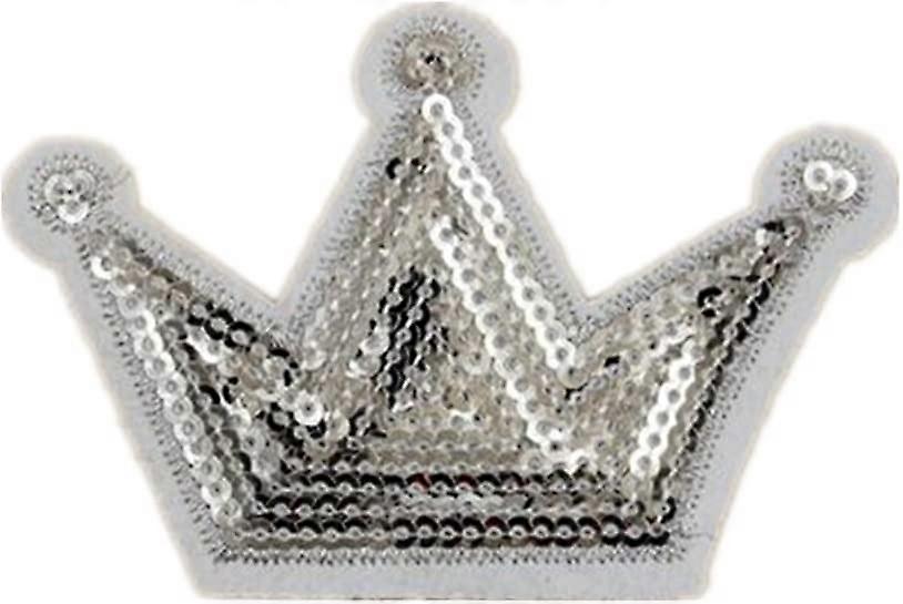 10pcs Crown Iron on Patches Sequin Decorative Embroidered Fabric Applique for Making(Gold) (D-583-A)