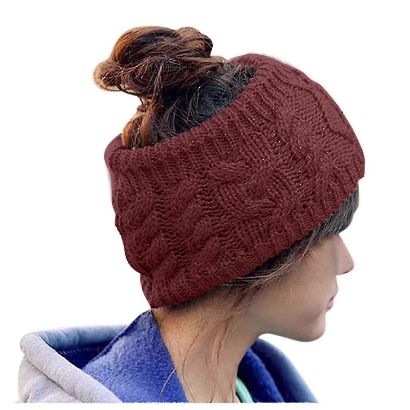 Damen Twisted Woolen Stirnband Mode Strickmütze Ski cap