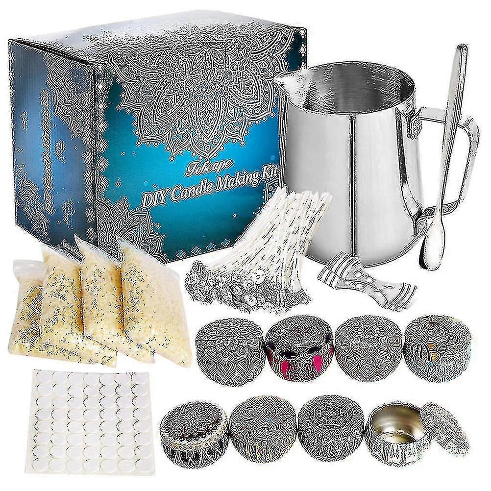 yougang1 Set 67pcs Handmade Candle Making Strumenti Fai da Te Candle Maker Gadget Candle Making Kit Forniture (tinplat