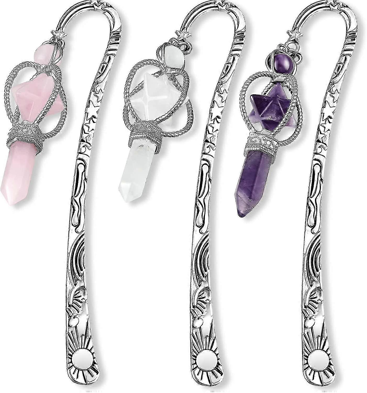 Silver Metal Bookmarks, Hexagonal Pointed Beading, Book Lovers