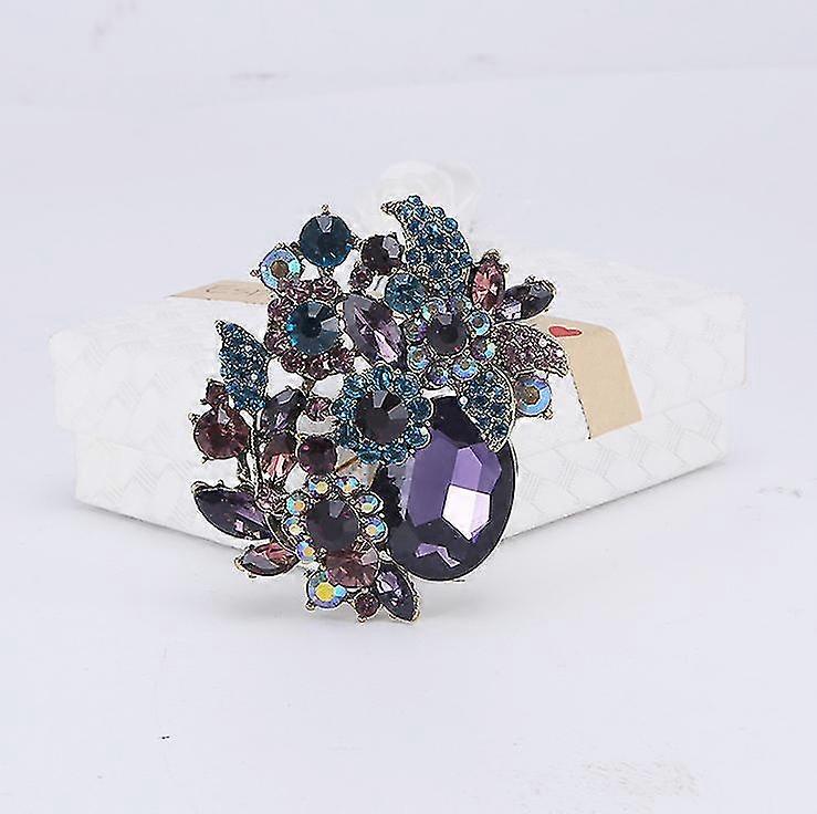 Rhinestone Crystal Party Flower Leaf Vine Brooch