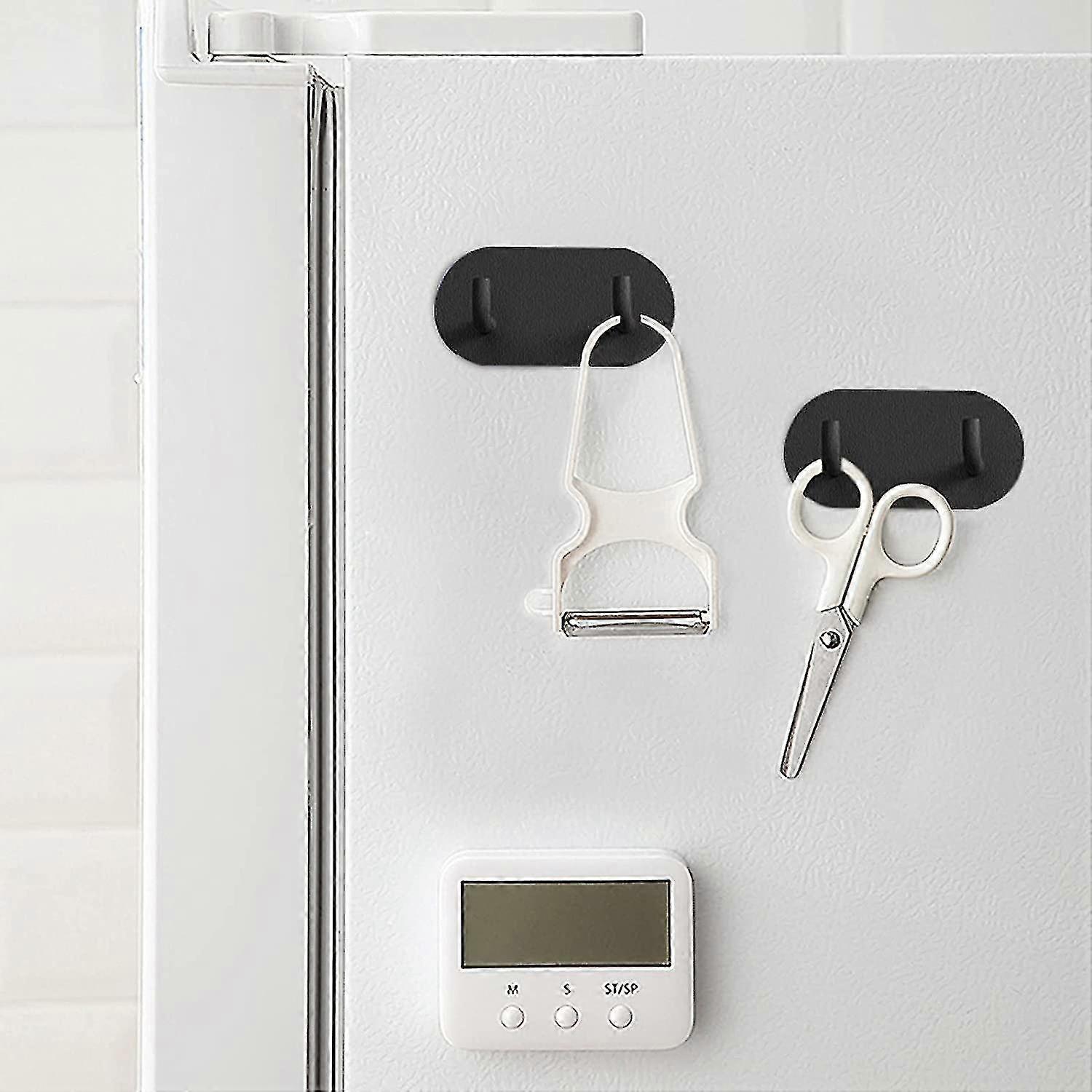 4 Pack Self Adhesive Heavy Duty Hooks Black