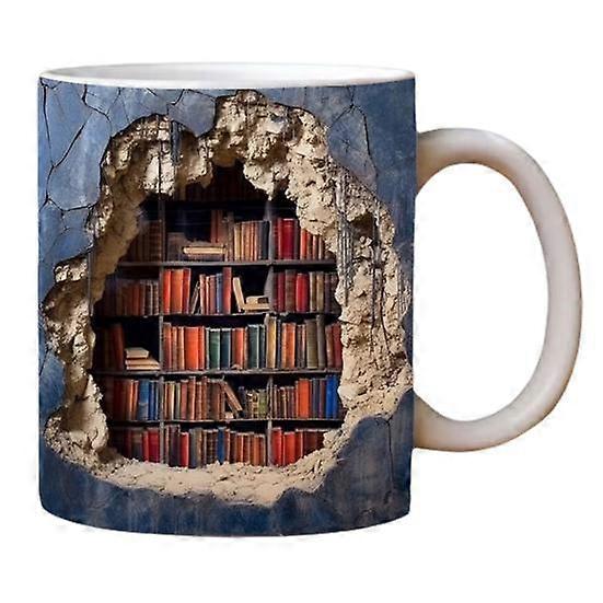 Creative Multifunctional Ceramic Water Cup A with Handle Library Shelf Space