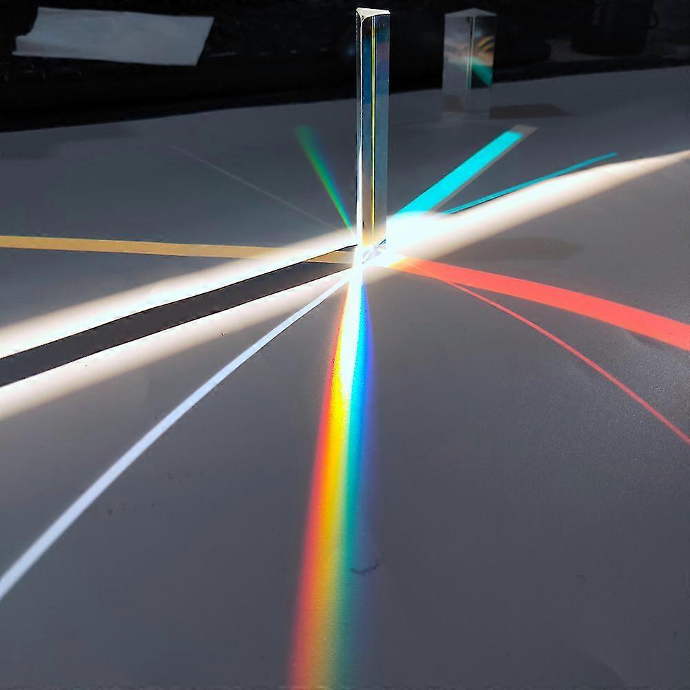 1pcs Optical Glass Right Angle Reflecting Triangular Prism For Teaching Light Spectrum Rainbow Prism