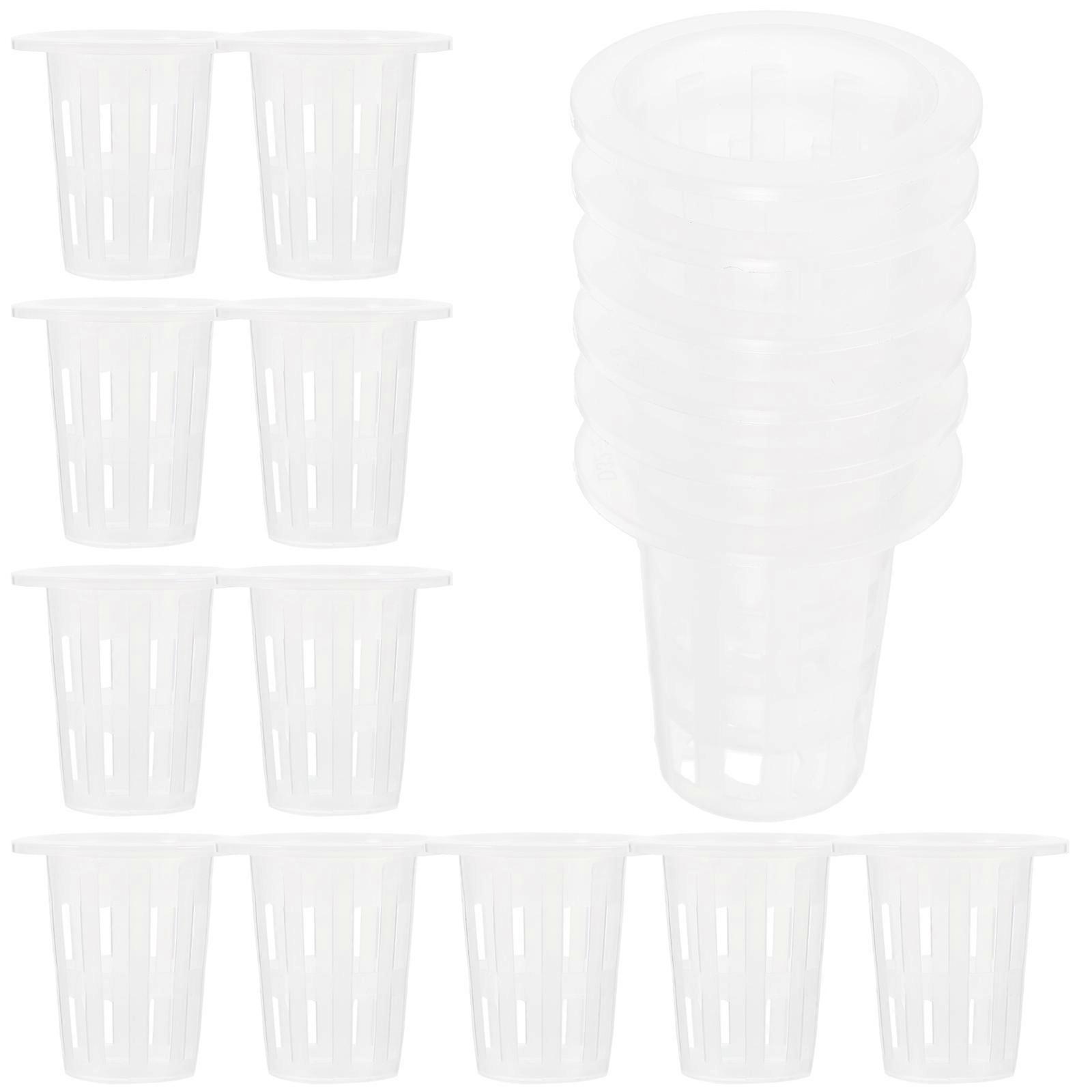 60Pcs Plastic Net Pots Hydroponics Netting Pots Small Planting Baskets Plant Fix Baskets Net Pots