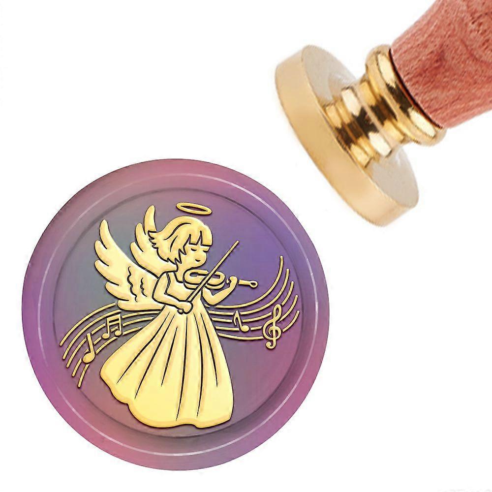 Brass Wax Seal Stamp with Handle for DIY Scrapbooking Angel & Fairy Pattern 3.5x1.18 inch(8.9x3cm)