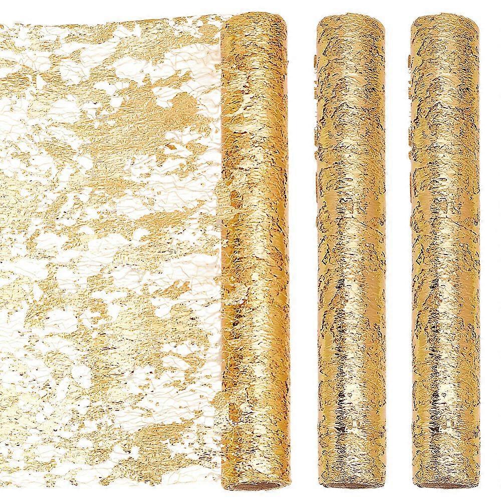 Gold Foil Polyester Mesh Tablecloth for Home Party Decorations Gold 275mm 3m/roll