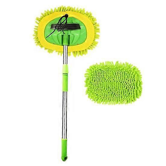 2-In-1 Car Wash Brush Car Wash Mop with Long Handle Kit Three Section Long Handle Car