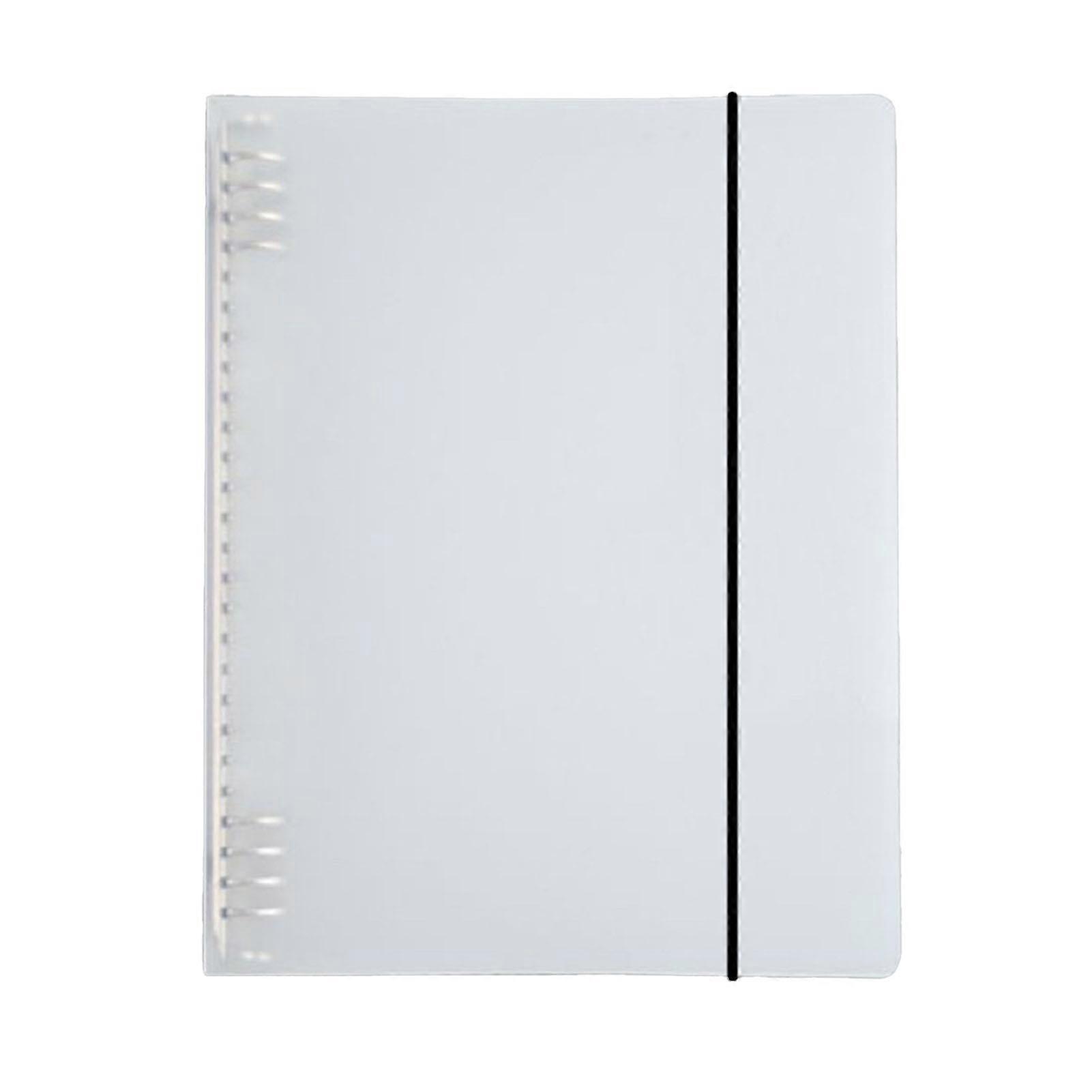 Binder Cover Plastic Transparent White Detachable Large Capacity Binder Shell for Files Notes