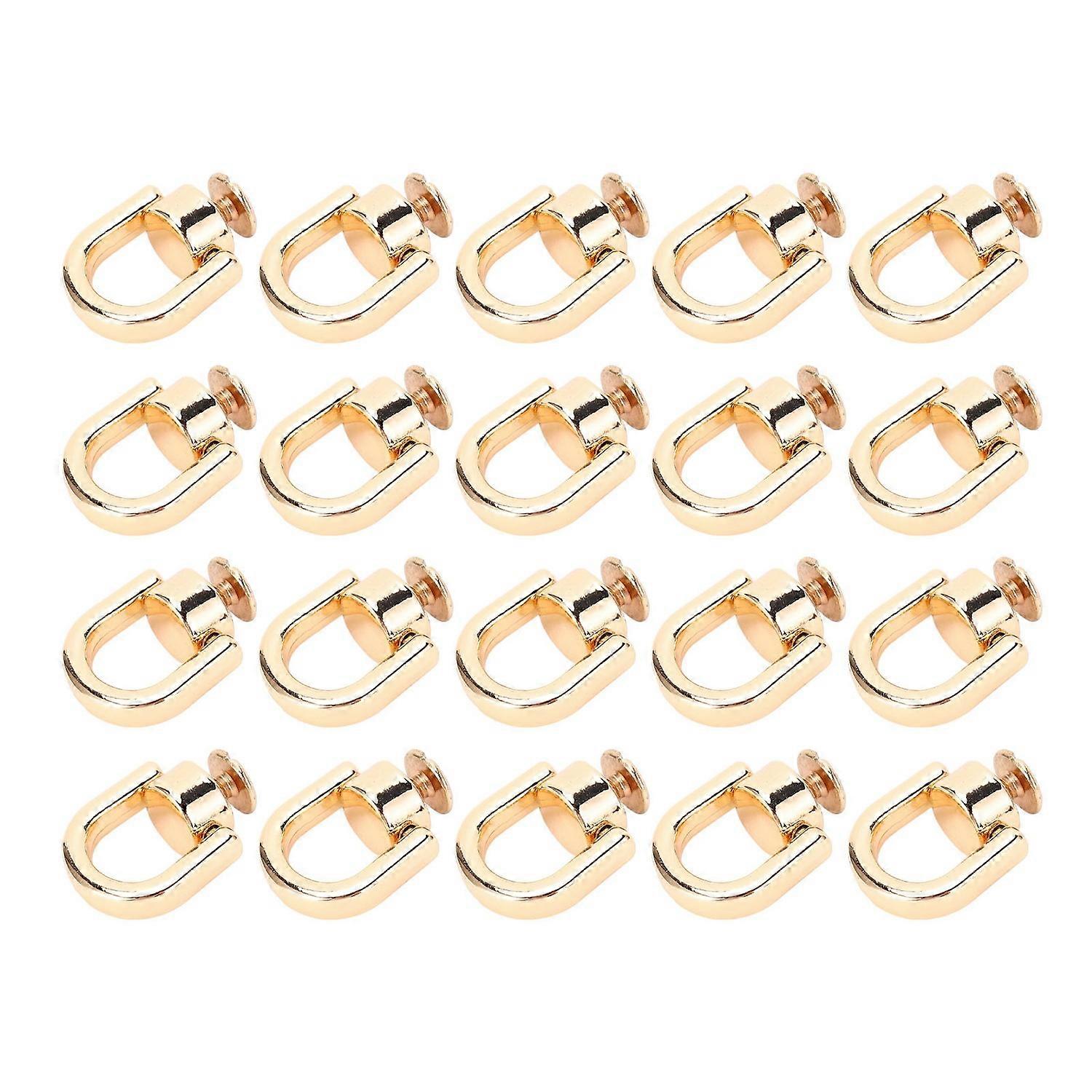 20PCS D Ring Rivet 16x9.5mm Zinc Alloy and Iron Rivet Button Ball Stud with Thread for Leather Gold
