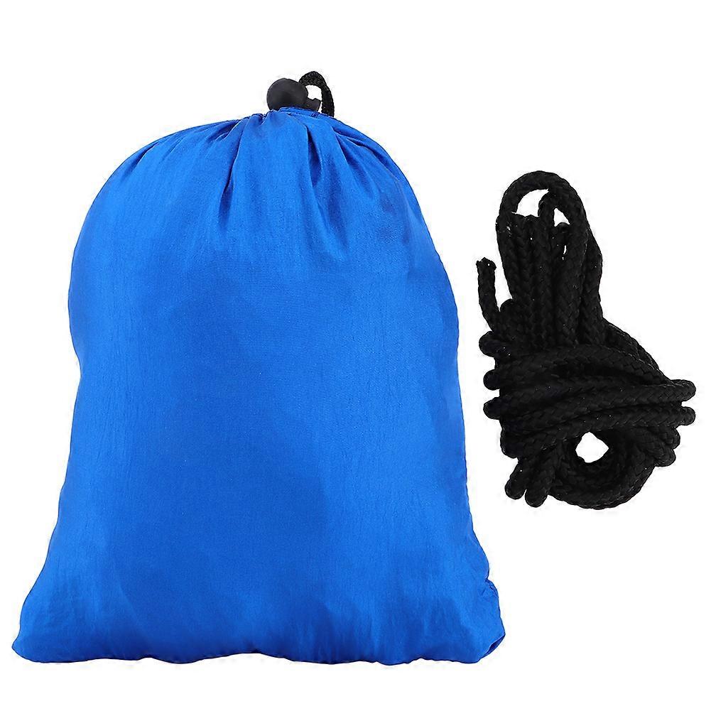 Portable Camping Travel Double Hammock Hanging Bed with Tree Strap (Dark Blue)