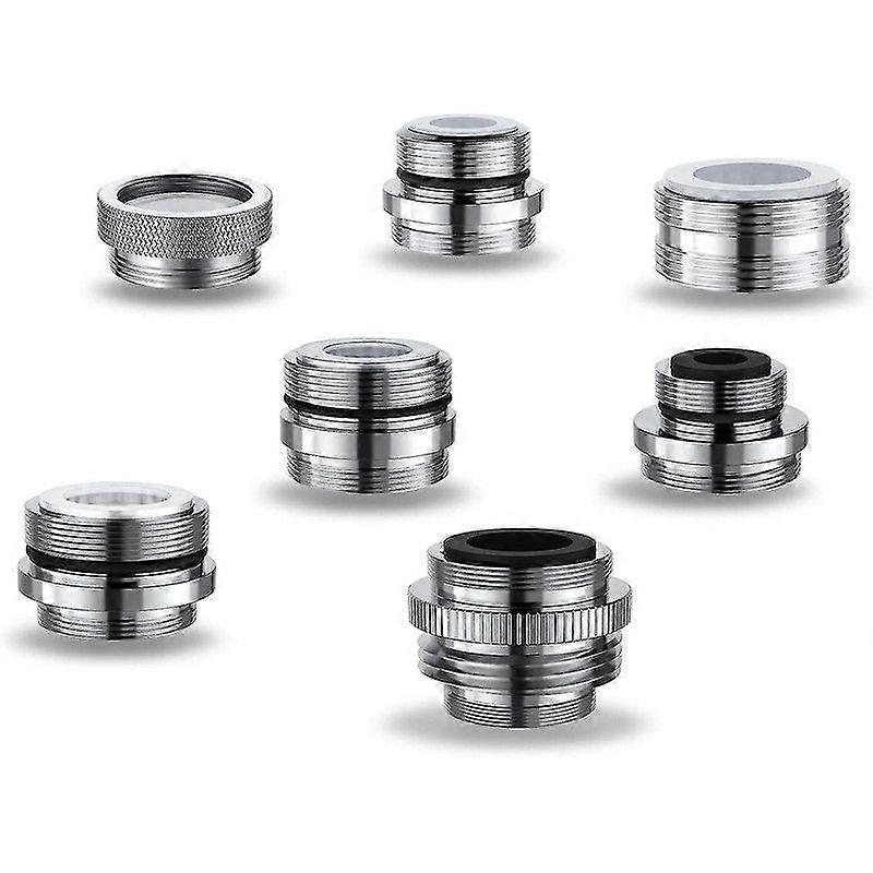 7Pcs Multiple Size Tap Slangeadaptere Solid messing Fit Avtagbare vask luftere