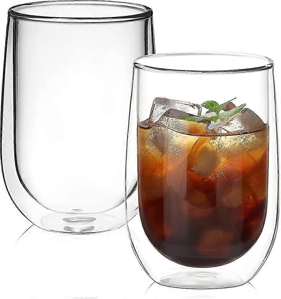 2* double layer high borosilicate transparent cup coffee cup heat-resistant double layer glass