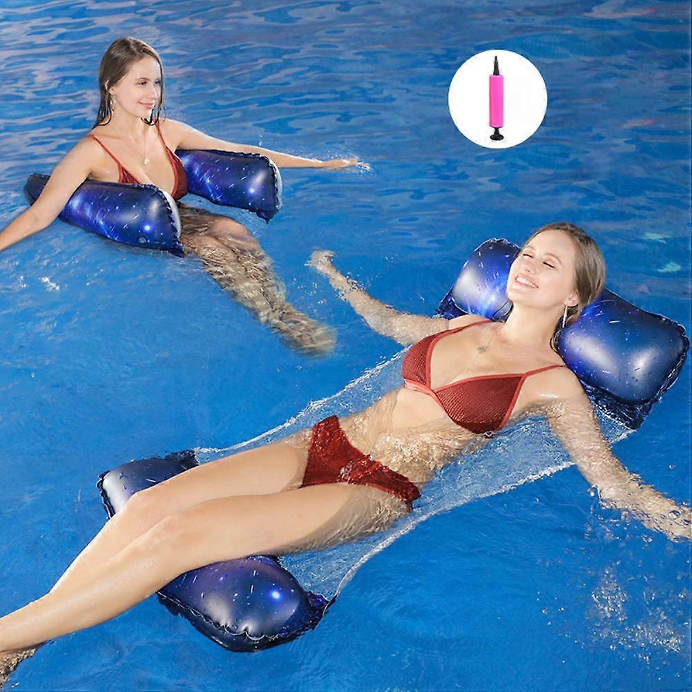 Swimming Pool Float Water Hammock Inflatable Loungers Multi Purpose Inflatable Saddle Lounge Chair Hammock Drifter with Air Pump