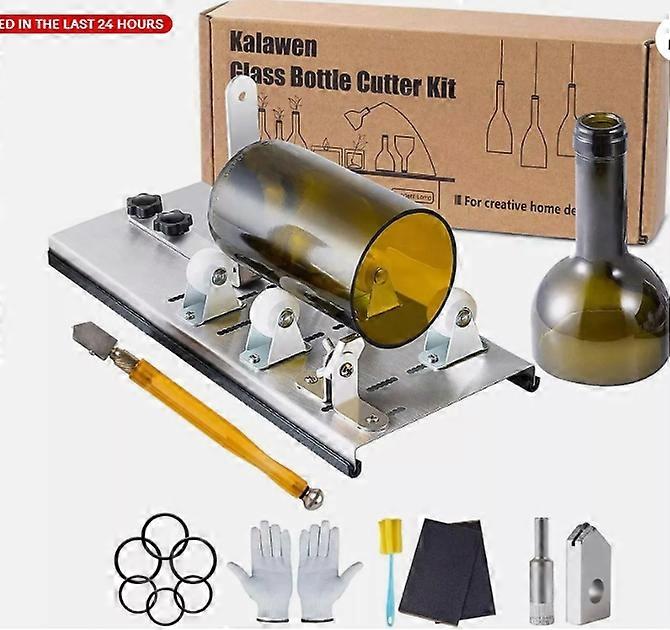 Glasflaschenschneider-Set, einstellbare Größen, 5 Räder, rundes Glasflaschen-Schneidwerkzeug