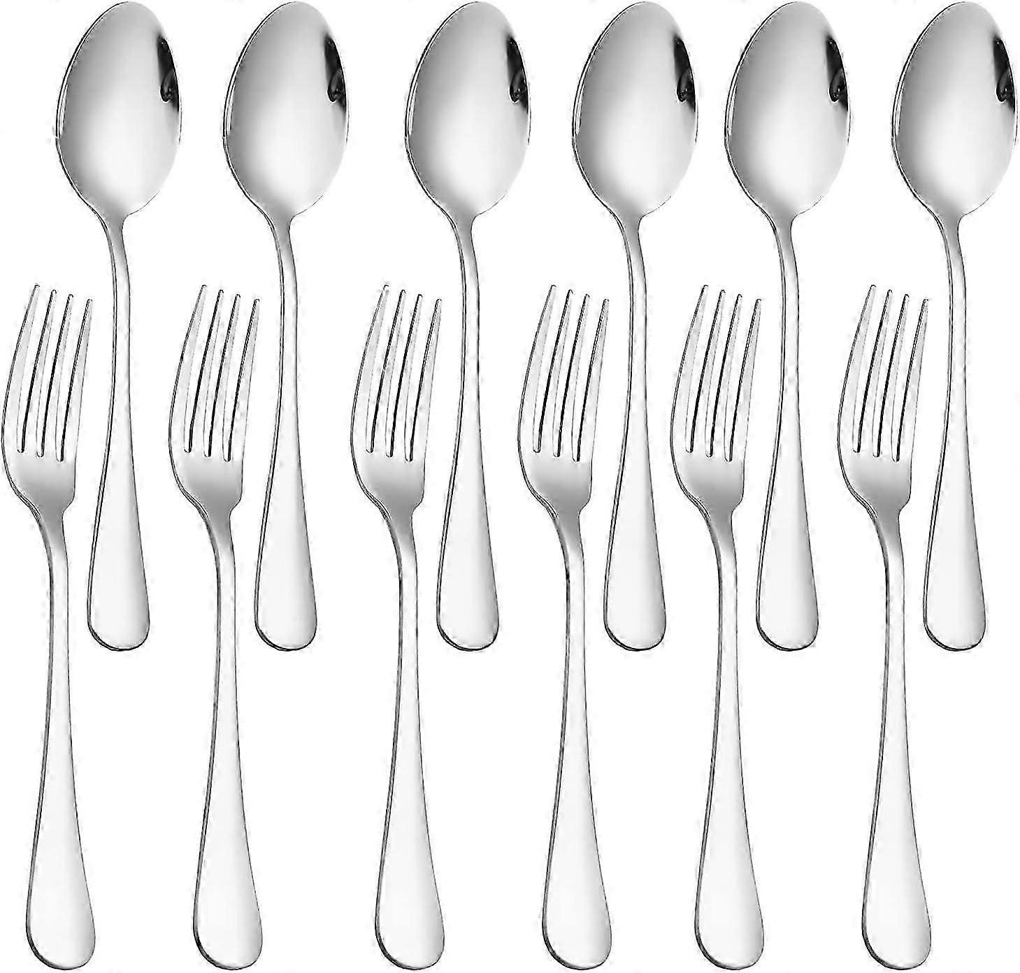 Promotions Set of 12, Stainless Steel Dinner Forks and Spoons Silverware Set,